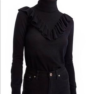 J. Crew sweater with ruffles NWT